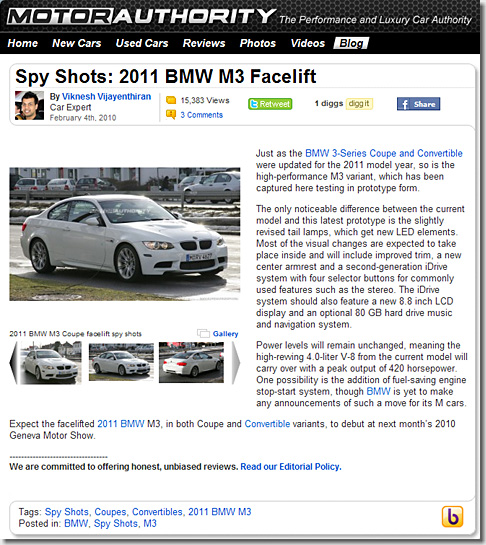 2011 BMW M3 Facelift