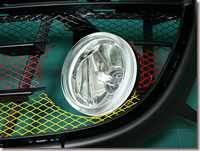 Porsche 911 Type 997, Front Mesh Grill, HID Fog Lamp, DIY