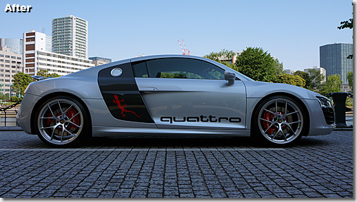 Audi R8 Quattro Carbon Side Logo, 3M Japan Car Wrapping Film