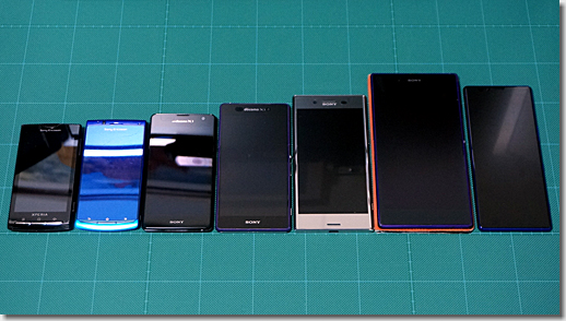 Xperia（SO-01B）, Xperia acro（SO-02C）, Xperia GX（SO-04D）, Xperia Z2（SO-03F）, Xperia XZ Premium（SO-04J）, Xperia Z Ultra（SOL24）, Xperia 1（SO-03L）