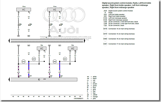 Audi R8, Radio with Standard Sound System Wiring Diagram