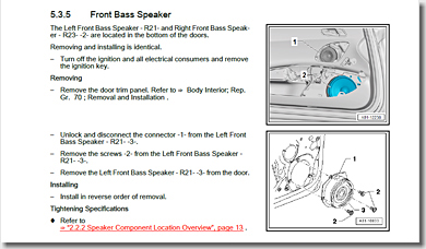 Audi R8, Front Bass Speaker